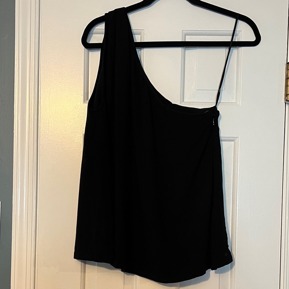 LOFT Black One-Shoulder Blouse